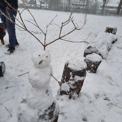 Schneemann bauen